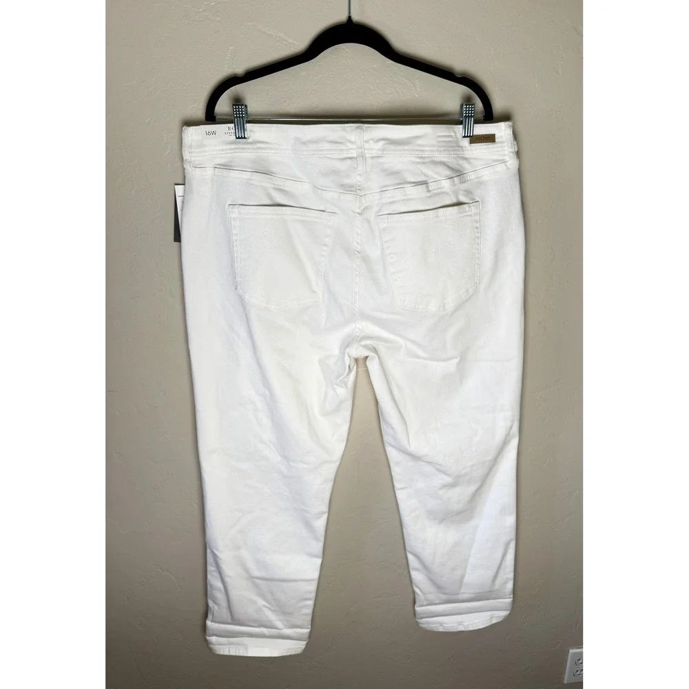 NWT Liverpool Los Angeles‎ Eco The Keeper Boyfriend Jeans Plus White Stretch 14W